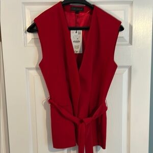 Zara Red Sleeveless vest
